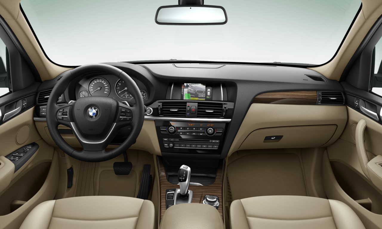 Interior of BMW X3 xDrive20i (F25), VIN WBAWX320100N50499