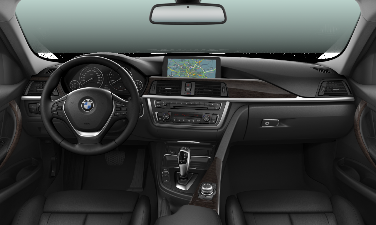 Interior of BMW 330d (F30), VIN WBA3E51090F571443