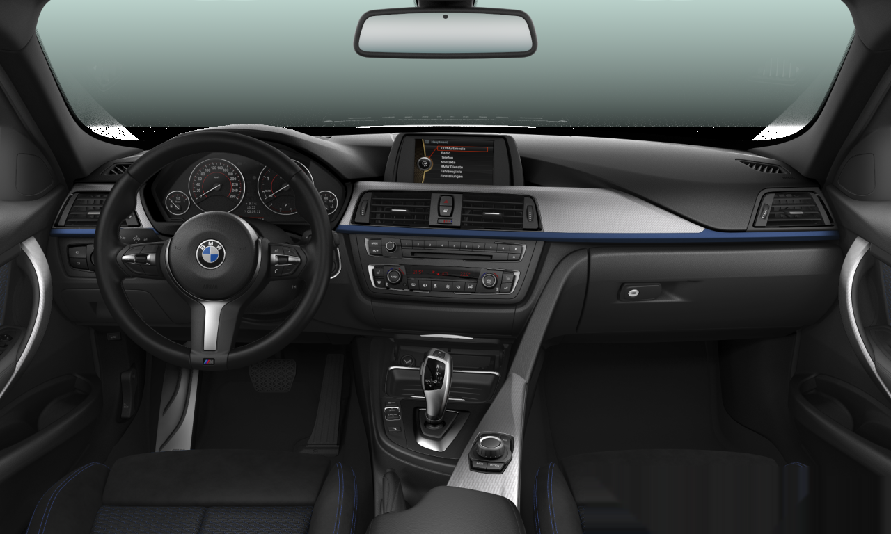 Interior of BMW 320d xDrive (F30), VIN WBA3D51060F701651