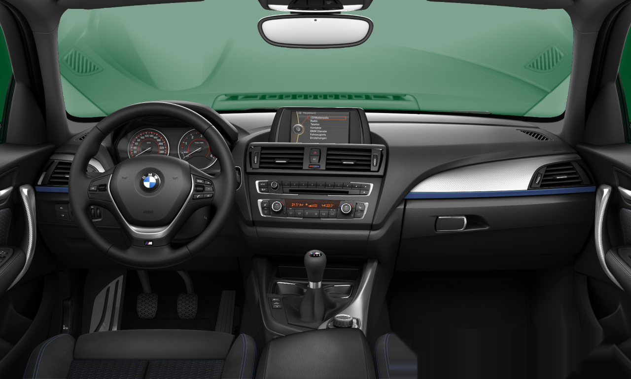 Interior of BMW 118d (F20), VIN WBA1C11070E884681