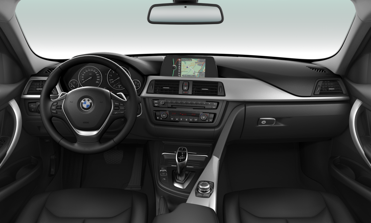 Interior of BMW 320i (F30), VIN WBA3B16090NP54096