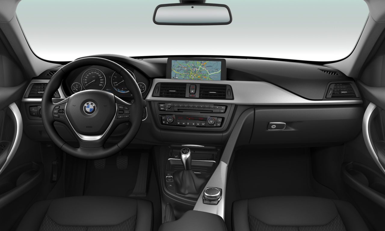 Interior of BMW 318d (F30), VIN WBA3D11000F331015