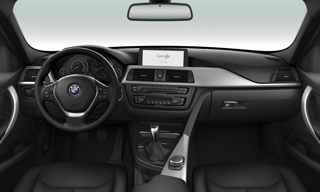 Interior of BMW 318d (F30), VIN WBA3D11080J624612