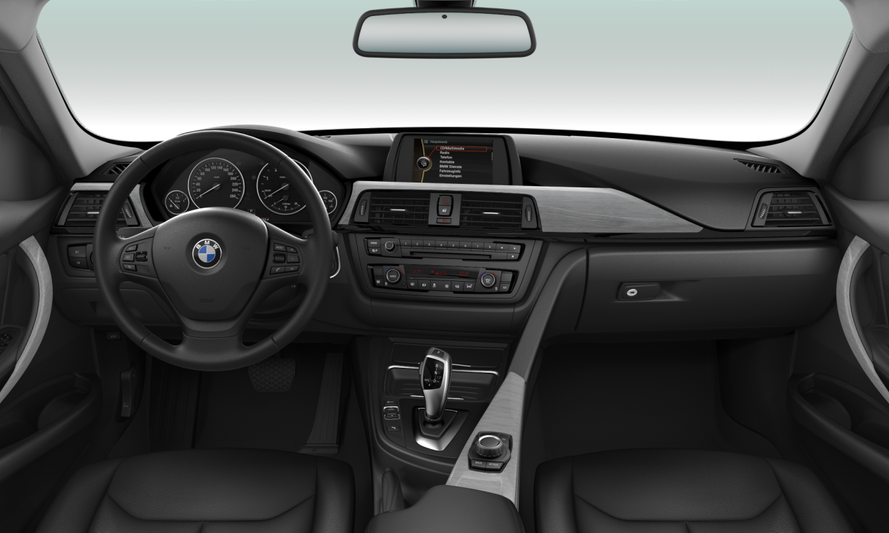 Interior of BMW 318d (F30), VIN WBA3D12030F137318