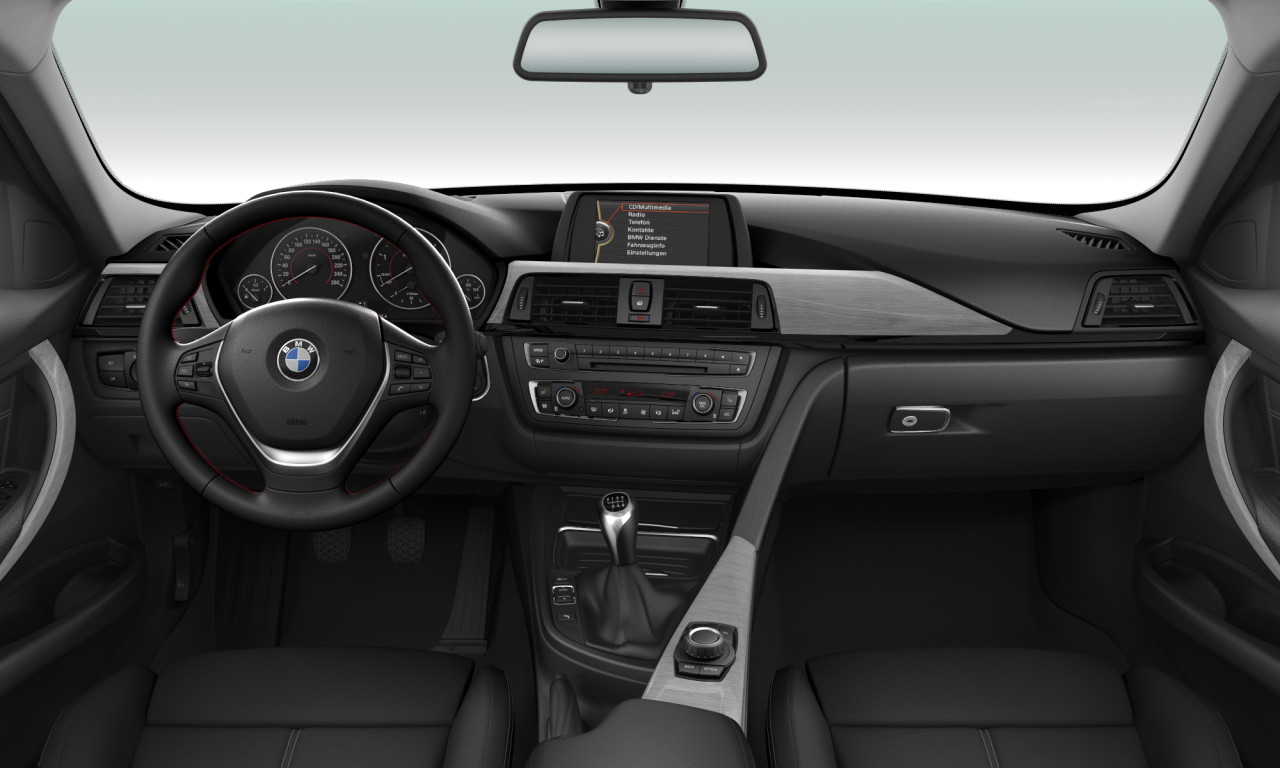 Interior of BMW 320d (F30), VIN WBA3D31050J307012