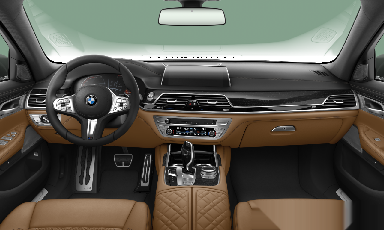 Interior of BMW 740Li (G12 (MUE)), VIN WBA7T2A03MCE47443