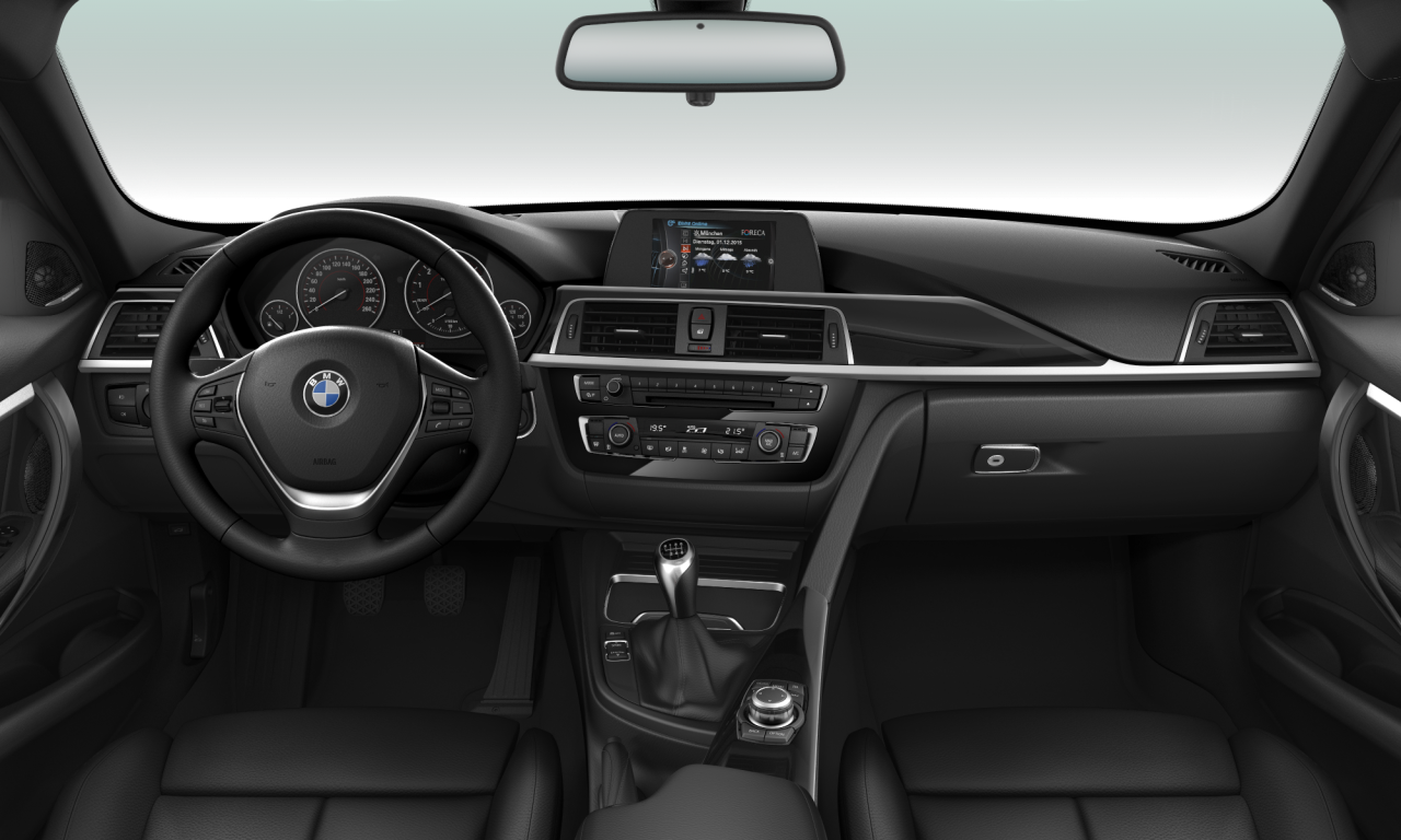 Interior of BMW 320i (F30 (MUE)), VIN WBA8A12040A060504