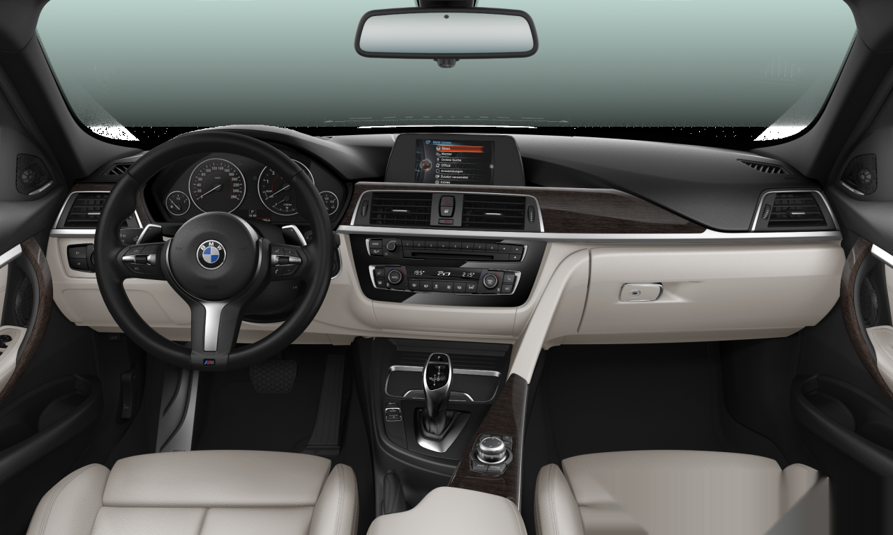 Interior of BMW 320i (F30 (MUE)), VIN WBA8A120X0K753619