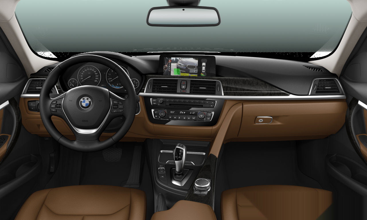 Interior of BMW 320i (F30 (MUE)), VIN WBA8A9105GK463184