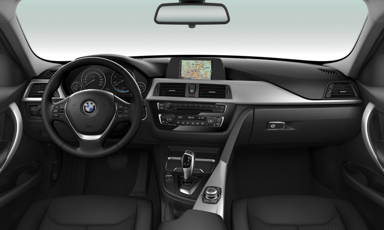 Interior of BMW 320d (F30 (MUE)), VIN WBA8C51090A071548
