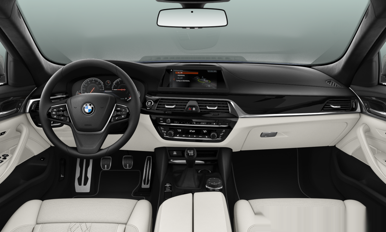 Interior of BMW M550i xDrive (G30), VIN WBAJB9C57JB035387