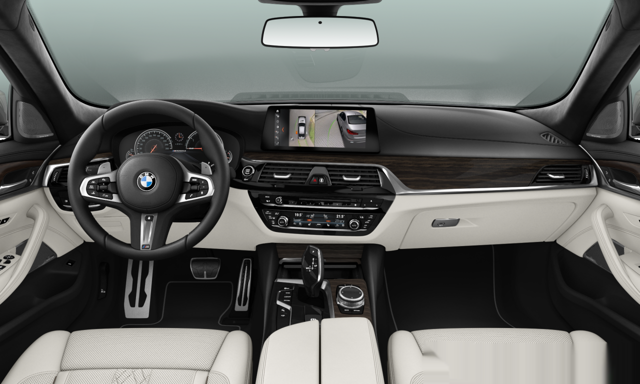 Interior of BMW M550d xDrive (G30), VIN WBAJD71010BM20075