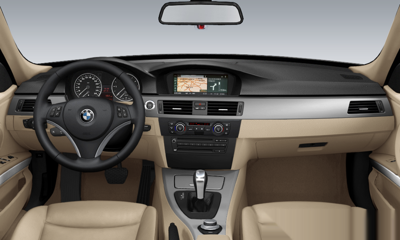 Interior of BMW 318i (E90), VIN WBAVA51060KR98154