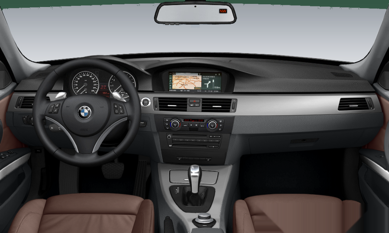 Interior of BMW 335i (E90), VIN WBAVB73517KY60730