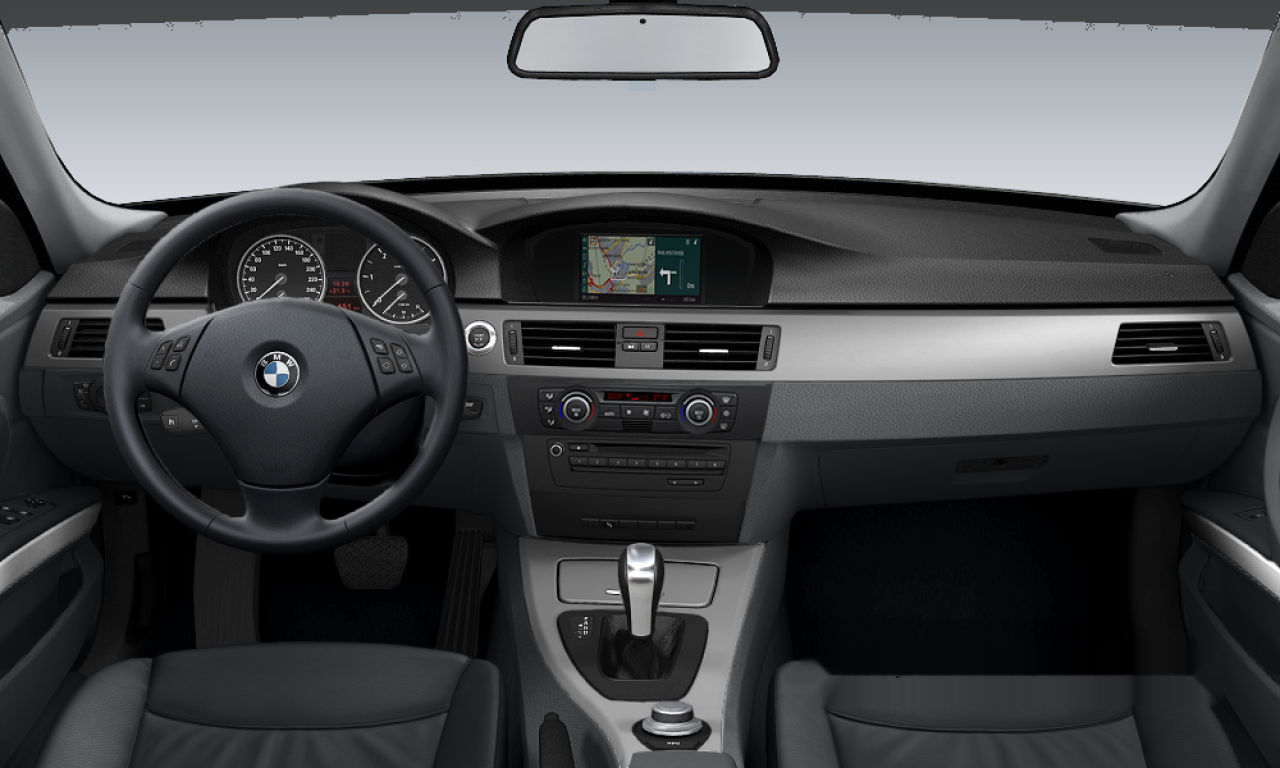 Interior of BMW 325i (E90), VIN WBAVH36090NL07688