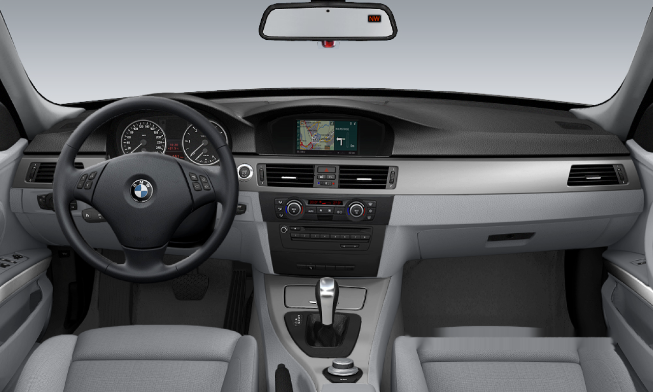 Interior of BMW 325i (E91), VIN WBAVS11070AG95804